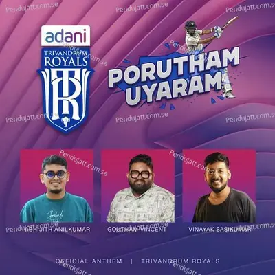 Porutham Uyaram - Adani Trivandrum Royals Official Anthem - Vinayak Sasikumar album cover 